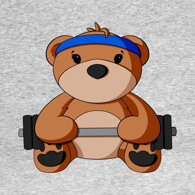 Weightlifting Teddy Bear by Alisha Ober Designs